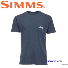 Футболка Simms Two Tone Pocket Tee Navy Heather размер XL